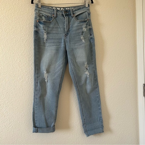 SONG Mom Jeans High Rise 9/29 Light Wash Blue Casual Rockabilly - Picture 2 of 12